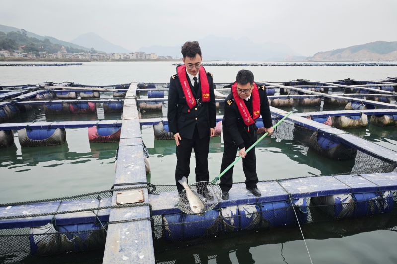 宁德海关关员对出口活鱼企业开展风险监测