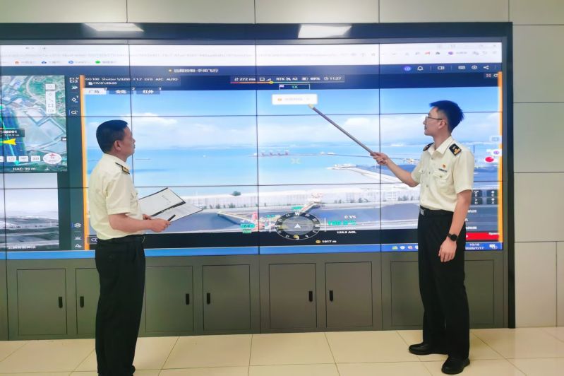 7月17日，莆田海关运用“无人机+AI”模式开展港区巡查（周国松 摄）